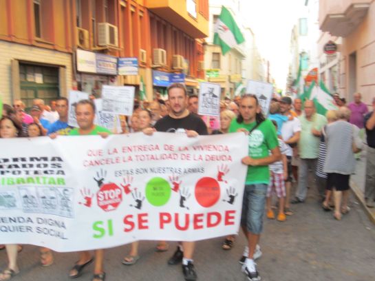 Manifestacion en La Linea, Pan, Trabajo, Techo...jpg - 80